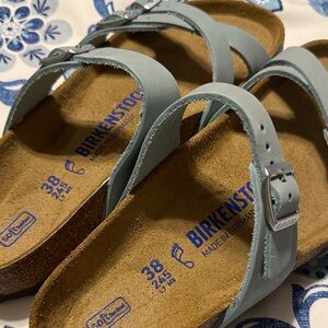 Birkenstock Sky Blue Leather Sandals